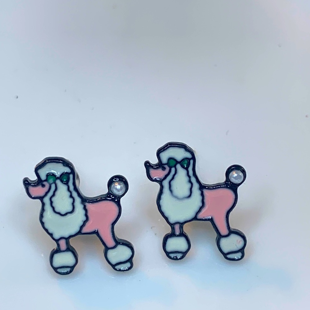 🍄Cute poodle dog earrings